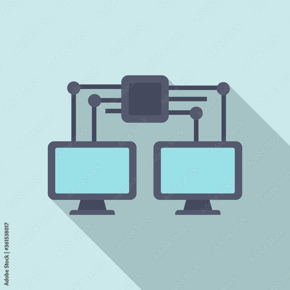 Poster machine learning network icon. flat illustration of machine learning network vector icon for web des
