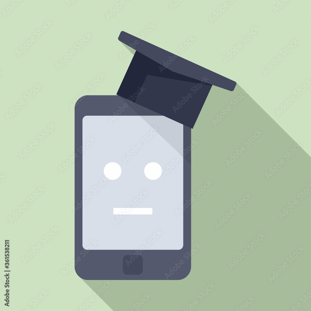 Poster smartphone machine learning icon. flat illustration of smartphone machine learning vector icon for w
