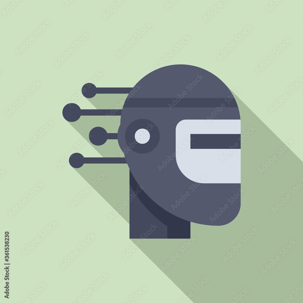 Poster robot machine learning icon. flat illustration of robot machine learning vector icon for web design