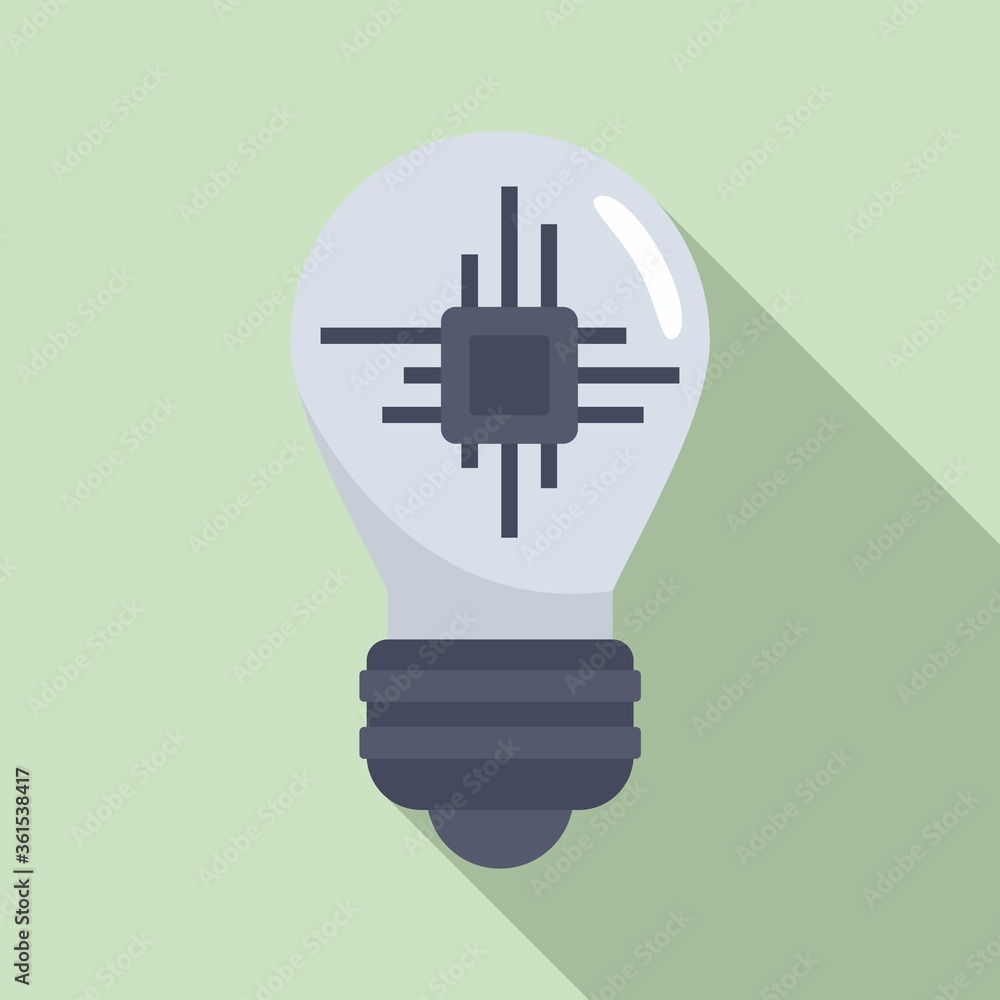 Poster ai processor bulb icon. flat illustration of ai processor bulb vector icon for web design