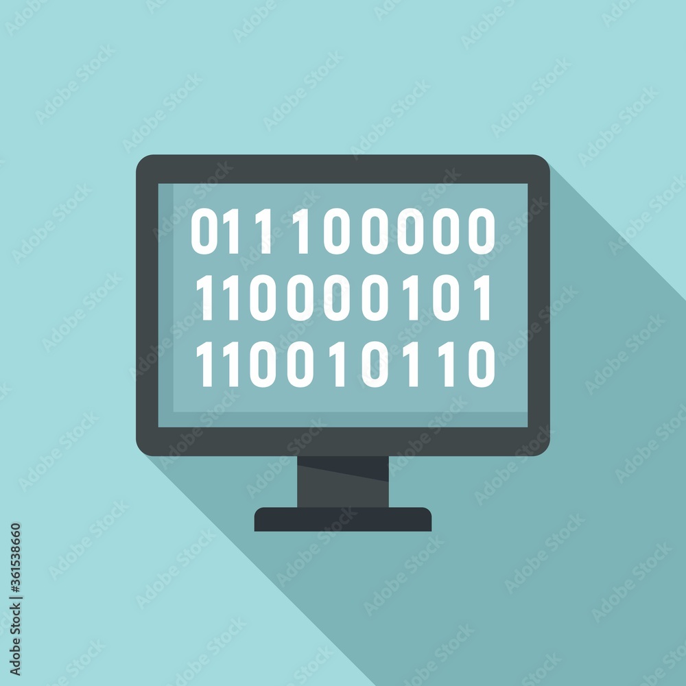 Poster computer machine learning icon. flat illustration of computer machine learning vector icon for web d