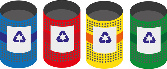 round containers for separate garbage collection