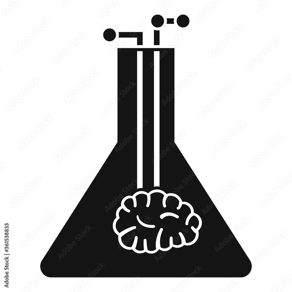 Poster ai flask brain icon. simple illustration of ai flask brain vector icon for web design isolated on wh