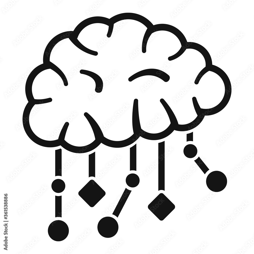 Poster ai brain icon. simple illustration of ai brain vector icon for web design isolated on white backgrou