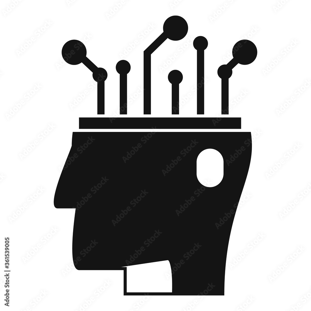 Poster ai automatic brain icon. simple illustration of ai automatic brain vector icon for web design isolat