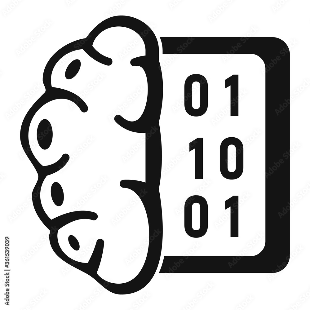 Poster data analysis brain icon. simple illustration of data analysis brain vector icon for web design isol