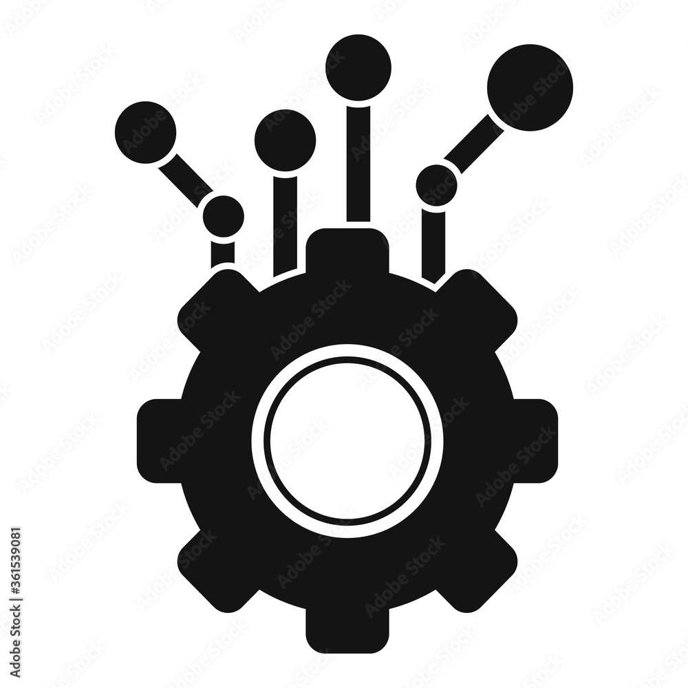 Poster gear machine learning icon. simple illustration of gear machine learning vector icon for web design 