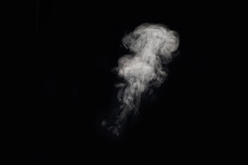 Figured smoke on a dark background. Abstract background, design element, for overlay on pictures