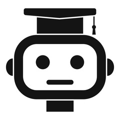 Graduated ai robot icon. Simple illustration of graduated ai robot vector icon for web design isolated on white background