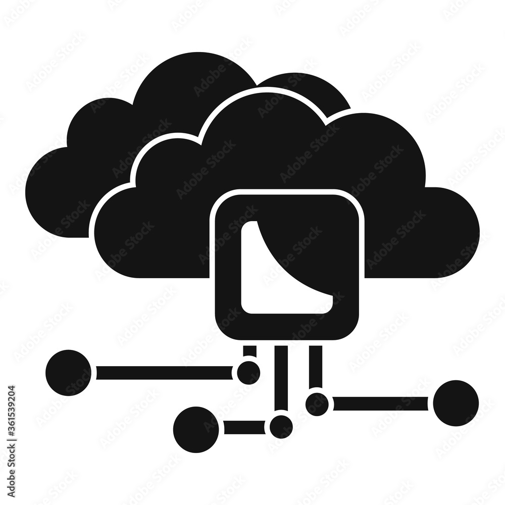 Poster ai data cloud icon. simple illustration of ai data cloud vector icon for web design isolated on whit