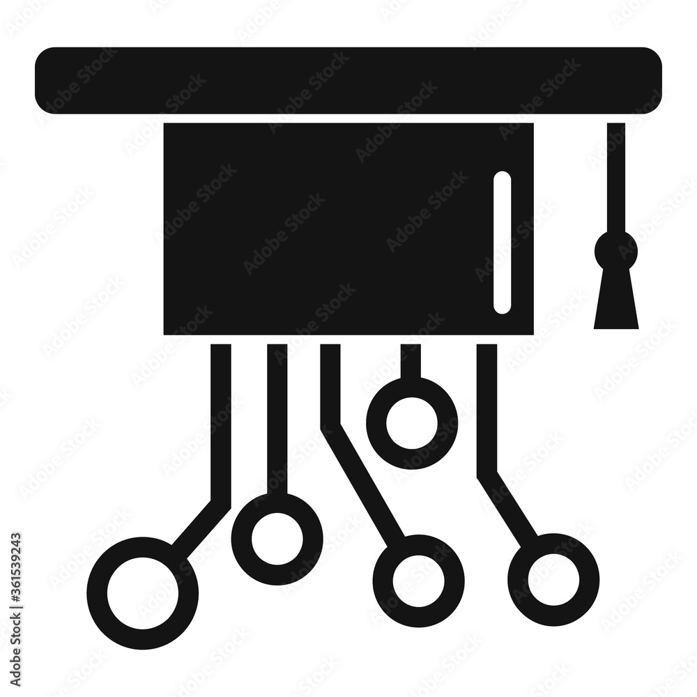 Poster graduated machine learning hat icon. simple illustration of graduated machine learning hat vector ic