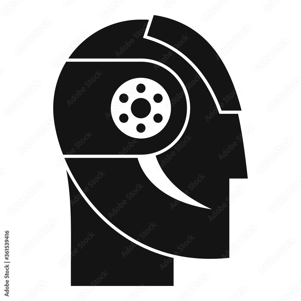 Poster modern robot head icon. simple illustration of modern robot head vector icon for web design isolated