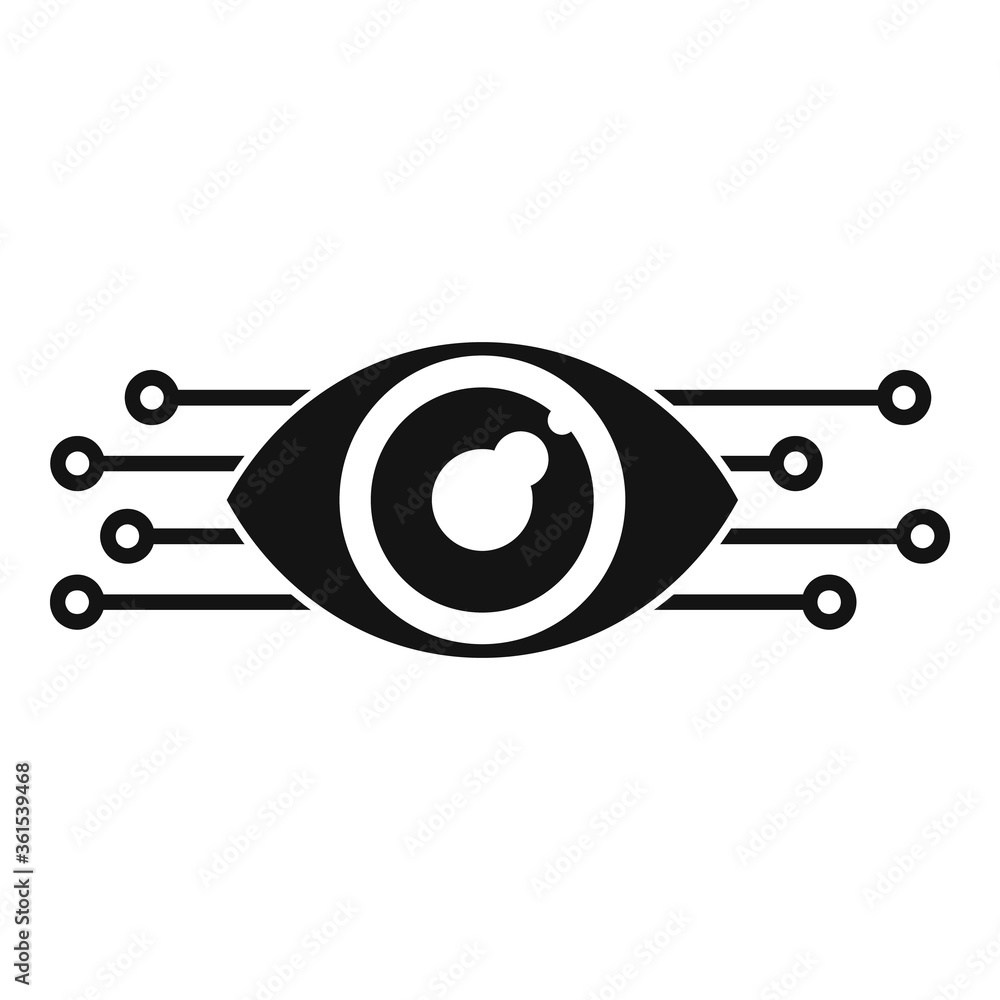 Poster smart robot eye icon. simple illustration of smart robot eye vector icon for web design isolated on 