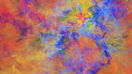 Abstract blue and orange fantastic clouds. Colorful fractal background. Digital art. 3d rendering.