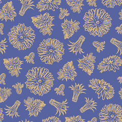 DANDELION PAPER Medical Benefits Plant Botanic Nature Flower Seamless Pattern Vector Illustration For Print Fabric and Decoration