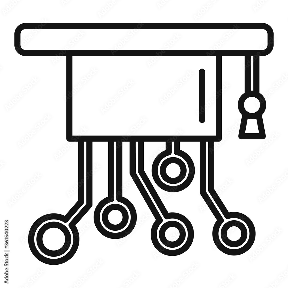 Poster graduated machine learning hat icon. outline graduated machine learning hat vector icon for web desi