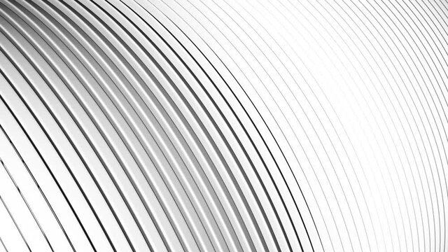 Abstract pattern of circle shape with the effect of move. White clean rings animation. Abstract background for business presentation. Seamless loop 4k 3d render