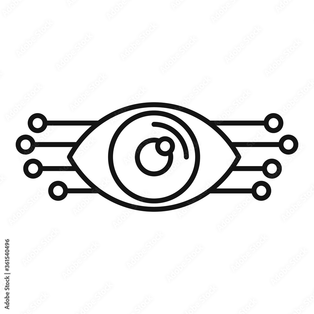 Poster smart robot eye icon. outline smart robot eye vector icon for web design isolated on white backgroun