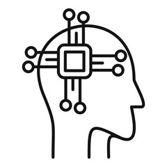 Education smart brain icon. Outline education smart brain vector icon for web design isolated on white background