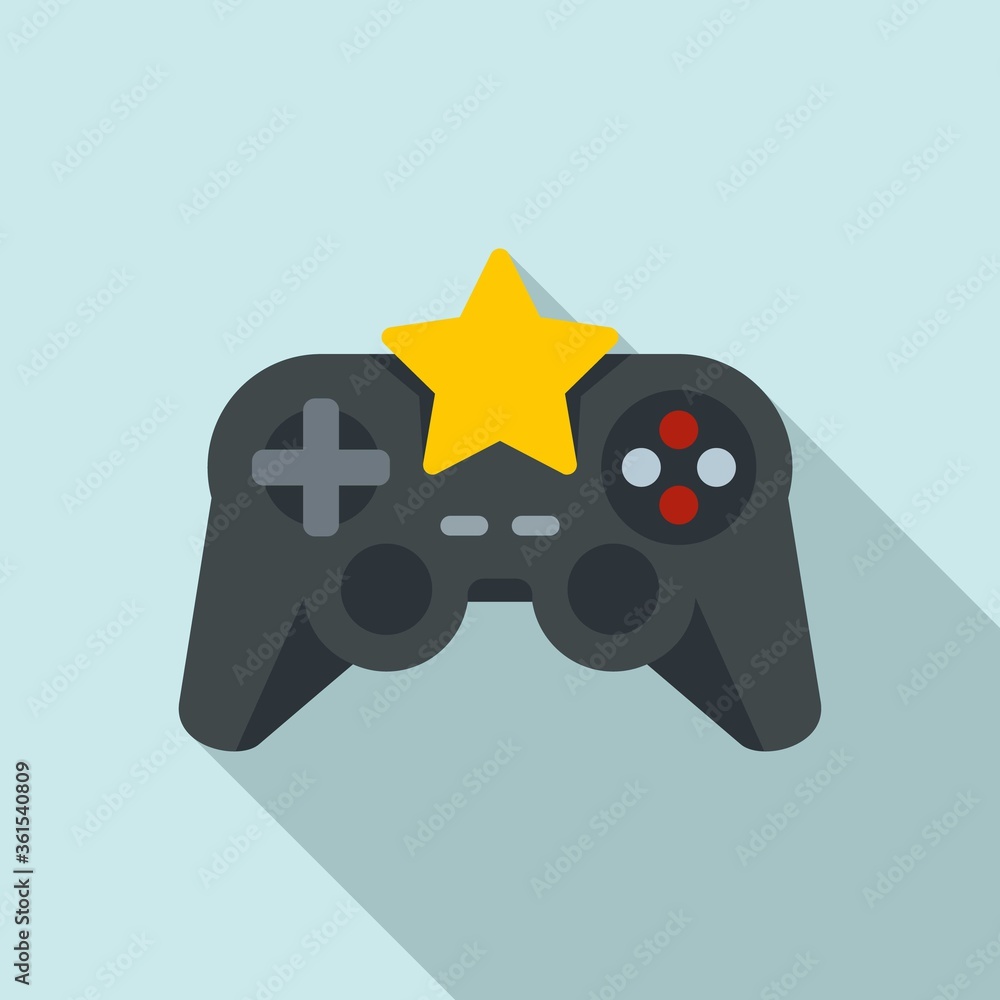 Poster star video game joystick icon. flat illustration of star video game joystick vector icon for web des