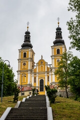 Fototapeta na wymiar Mariatrost Basilica near Graz city in Styria, Austria on a cloudy day