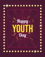 Happy Youth Day Poster with Cinema Concept 