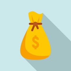 Gamification money bag icon. Flat illustration of gamification money bag vector icon for web design
