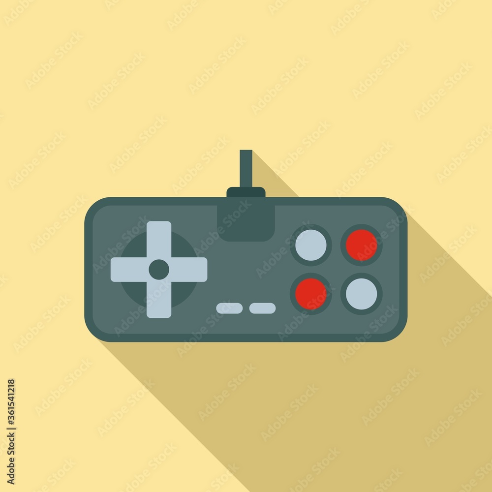 Poster retro game joystick icon. flat illustration of retro game joystick vector icon for web design