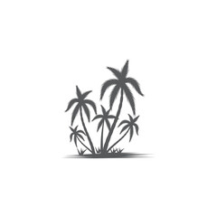 Obraz premium Palm tree summer logo template