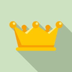 Gold game crown icon. Flat illustration of gold game crown vector icon for web design