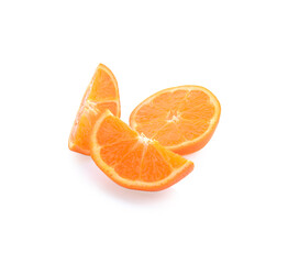 orange slice, clipping path, isolated on white background full depth of field