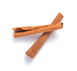 cinnamon stick spices on white background