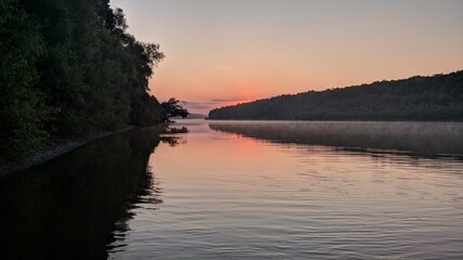 sunset over the river