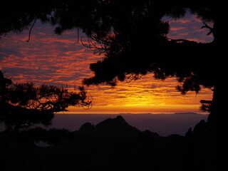 Sunrise reflecting to the heavy clouds