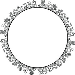vector drawing flowers border frame design