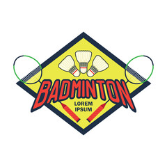 badminton icon with text space for your slogan tag line, vector illustration