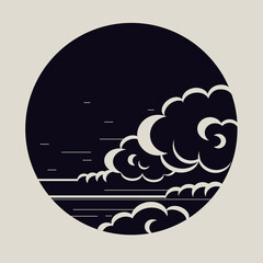 Asian clouds vector illustration. Simple design.