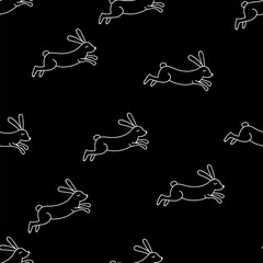 rabbit_line_seamless_pattern