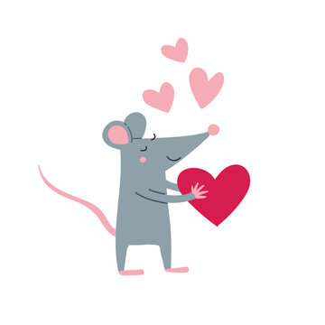 illustration of rat male in love