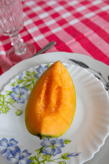 melon on a plate