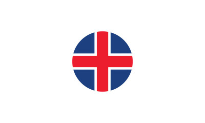 Obraz premium Iceland flag circle national vector illustration