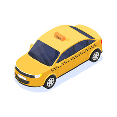 Modern isolated taxi car icon on a white background.