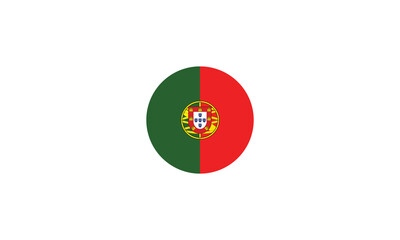 Portugal flag circle national vector illustration