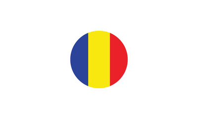 Fototapeta premium Romania flag circle national vector illustration