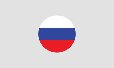 Russia flag circle national vector illustration