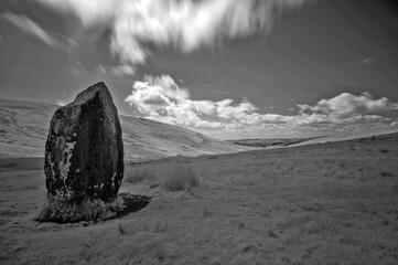 Maen Llia, Neolithic Standing stone, Wales, UK. (IR)