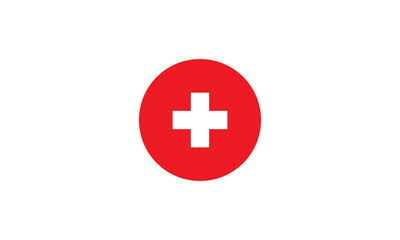 Obraz premium Switzerland flag circle national vector illustration