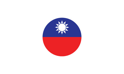 Taiwan flag circle national vector illustration