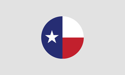 Texas flag circle state vector illustration