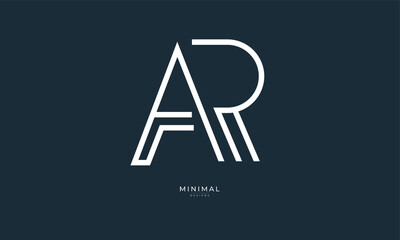 Alphabet letter icon logo AR